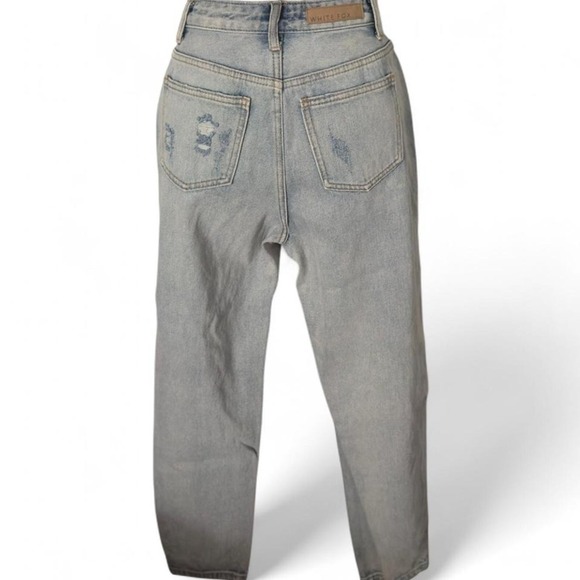 White Fox Distressed Jeans – Women's Size Small – Light Wash High Rise Mom - Picture 6 of 7